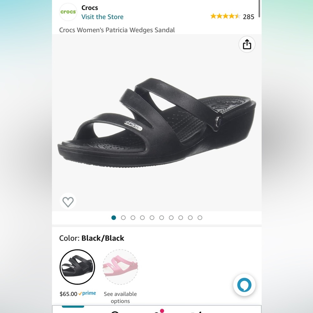 Women’s Patricia Crocs Sandals Black